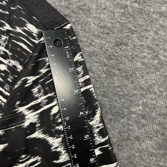 J.Crew Tunic Long Sleeve Black/White Curved‎ Hem Round Neck/Back Zip Size 10 - Picture 7 of 10